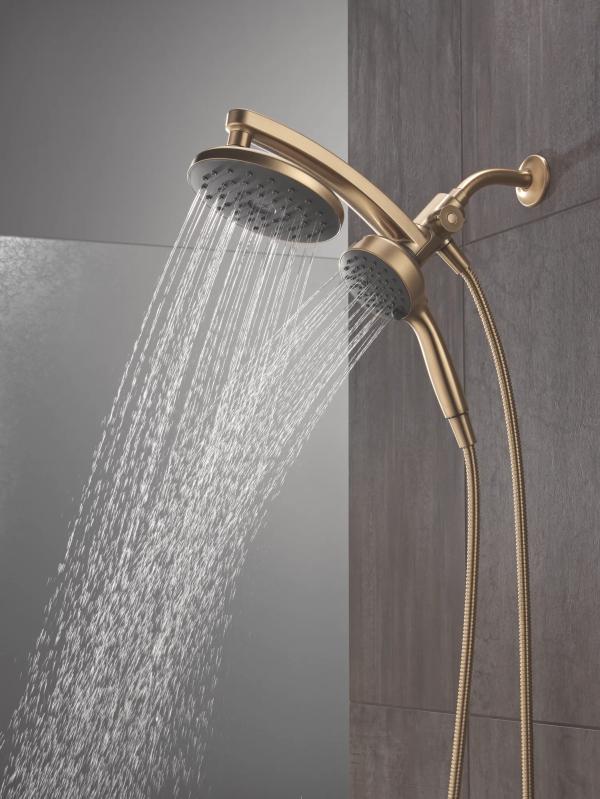 DELTA Universal Showering Components PivotPro 3-in-1 Combination Shower with TouchClean Spray Face — Champagne Bronze