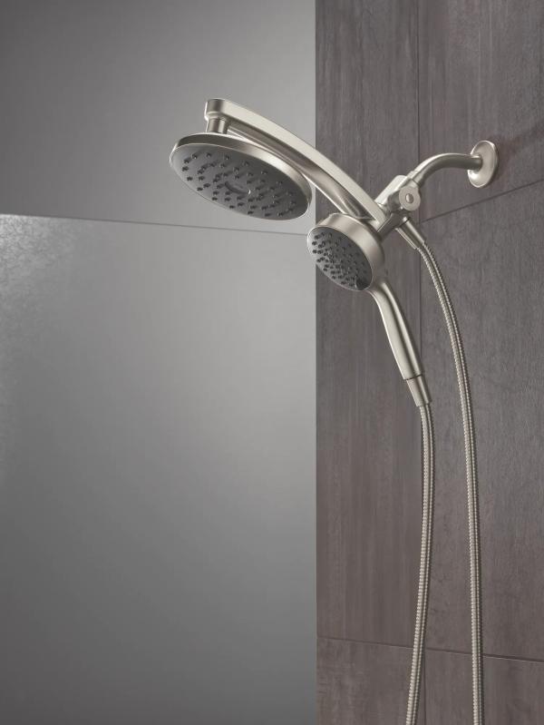 DELTA Universal Showering Components PivotPro 3-in-1 Combination Shower with TouchClean Spray Face — Spotshield Brushed Nickel