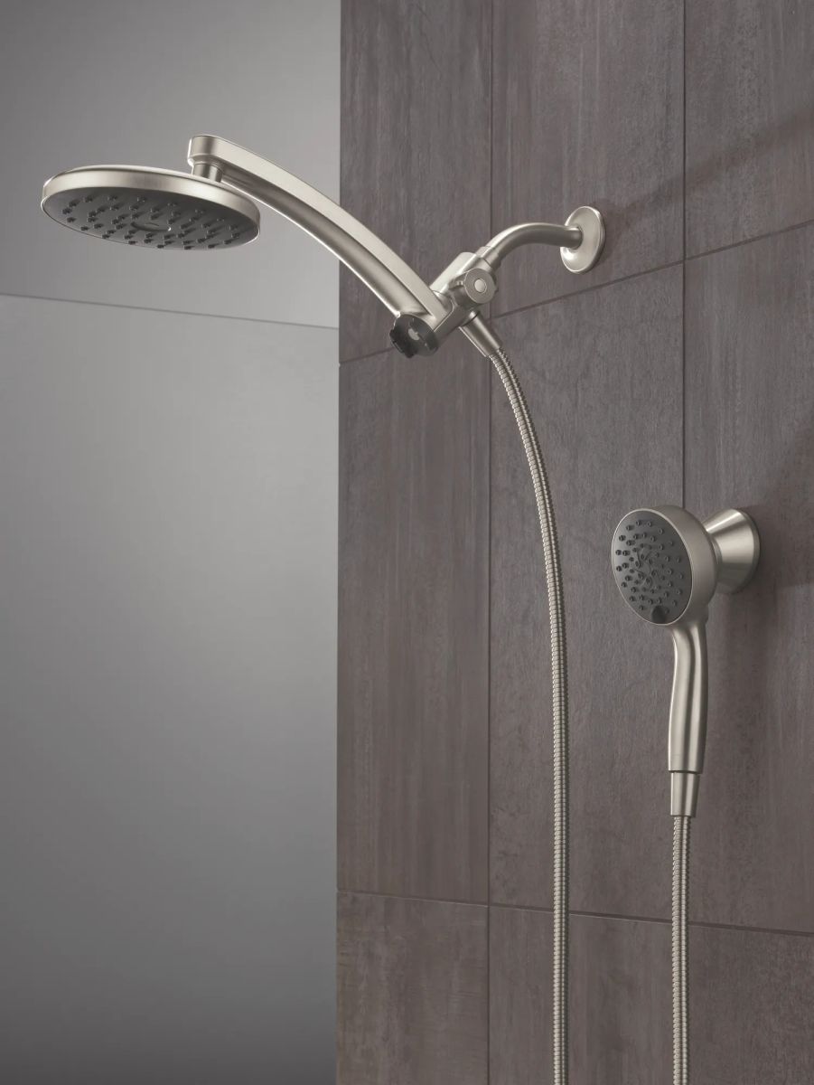 DELTA Universal Showering Components PivotPro 3-in-1 Combination Shower with TouchClean Spray Face — Spotshield Brushed Nickel