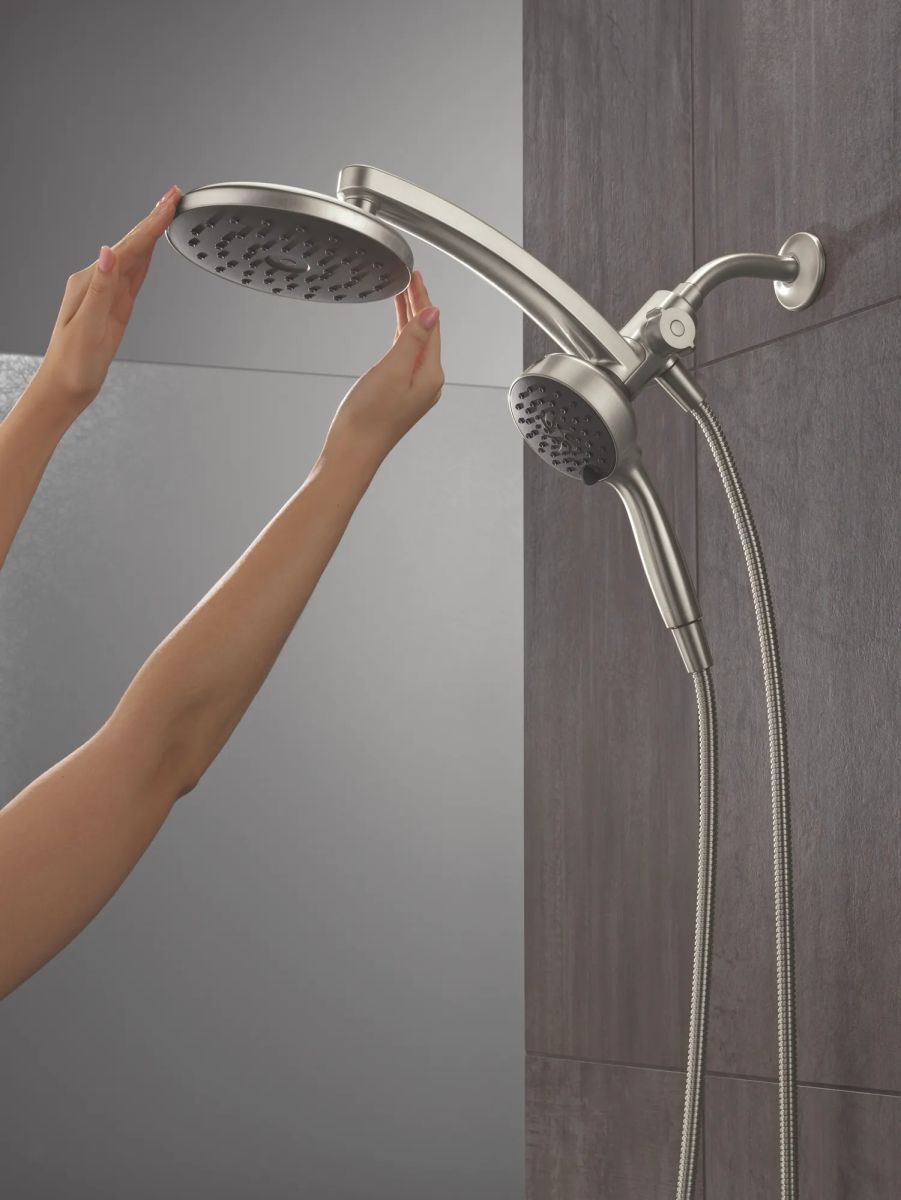 DELTA Universal Showering Components PivotPro 3-in-1 Combination Shower with TouchClean Spray Face — Spotshield Brushed Nickel