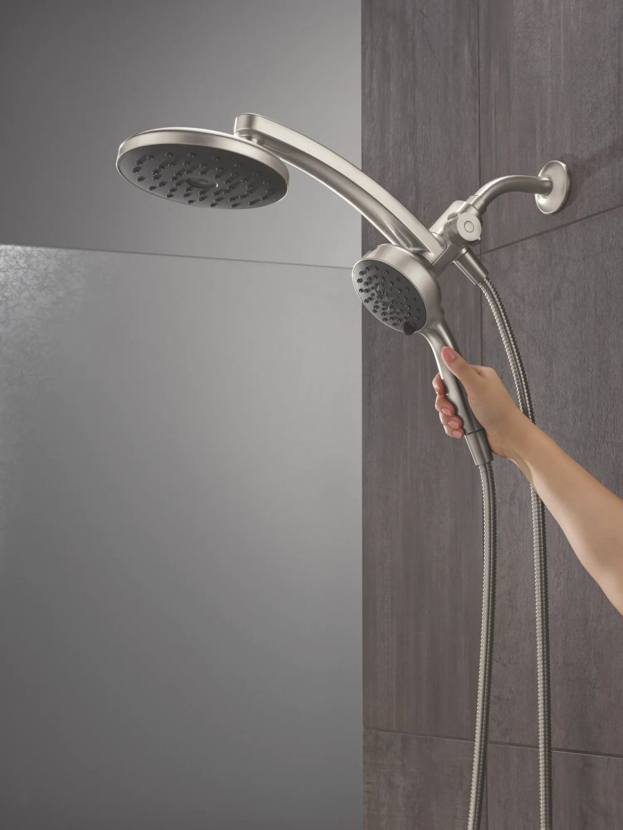 DELTA Universal Showering Components PivotPro 3-in-1 Combination Shower with TouchClean Spray Face — Spotshield Brushed Nickel