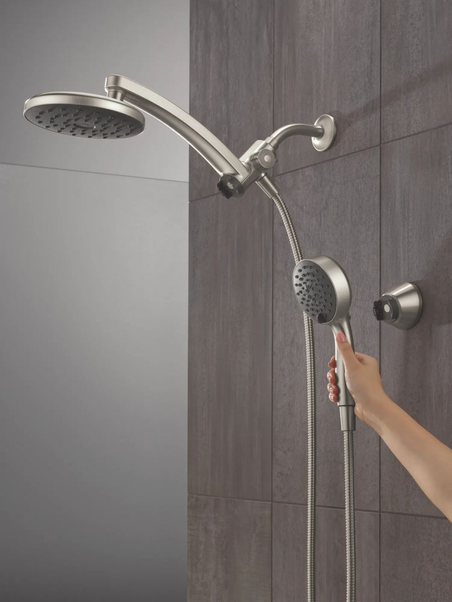 DELTA Universal Showering Components PivotPro 3-in-1 Combination Shower with TouchClean Spray Face — Spotshield Brushed Nickel