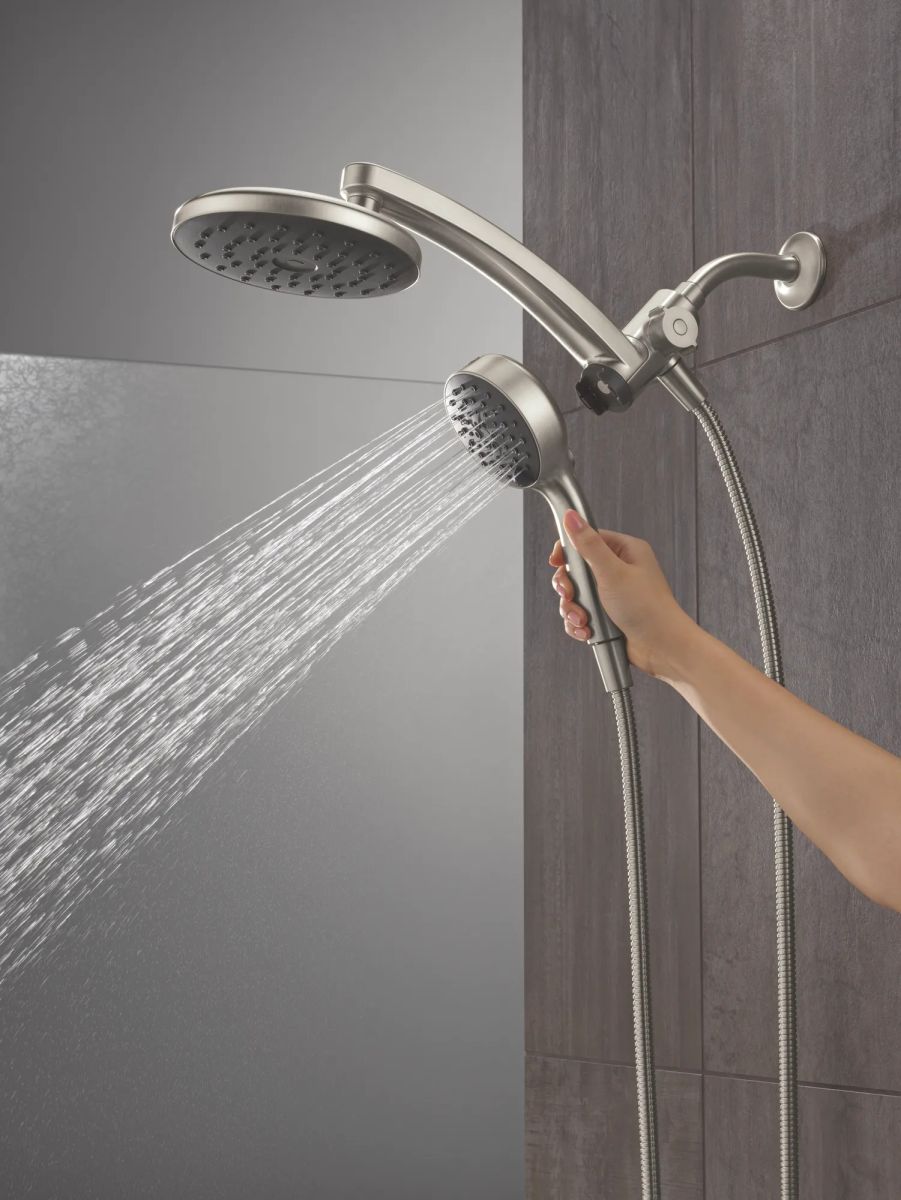 DELTA Universal Showering Components PivotPro 3-in-1 Combination Shower with TouchClean Spray Face — Spotshield Brushed Nickel