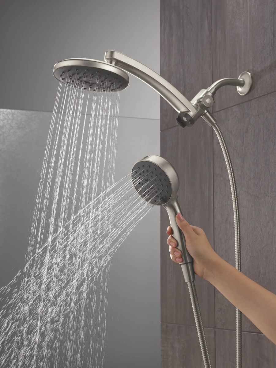 DELTA Universal Showering Components PivotPro 3-in-1 Combination Shower with TouchClean Spray Face — Spotshield Brushed Nickel