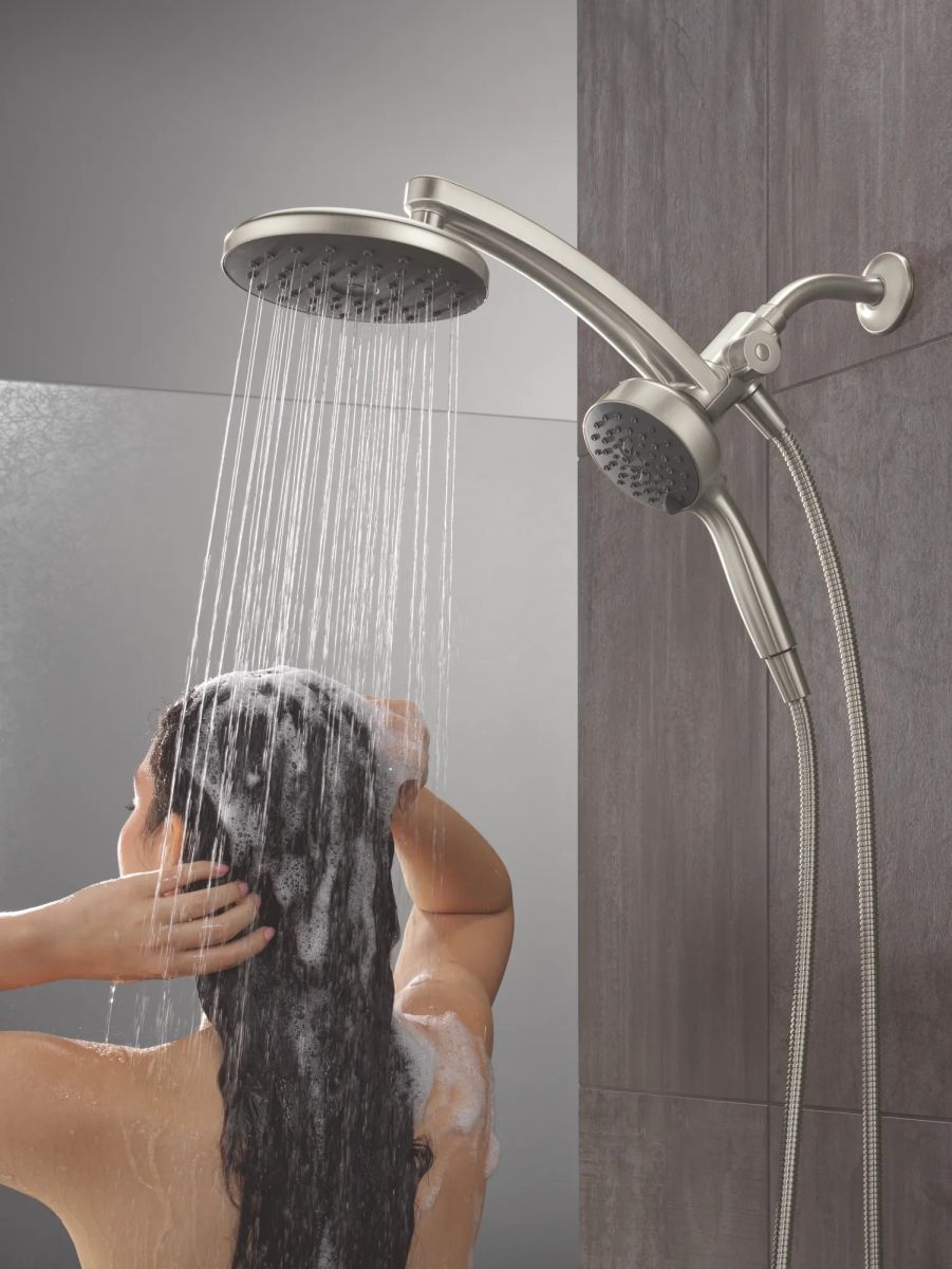 DELTA Universal Showering Components PivotPro 3-in-1 Combination Shower with TouchClean Spray Face — Spotshield Brushed Nickel