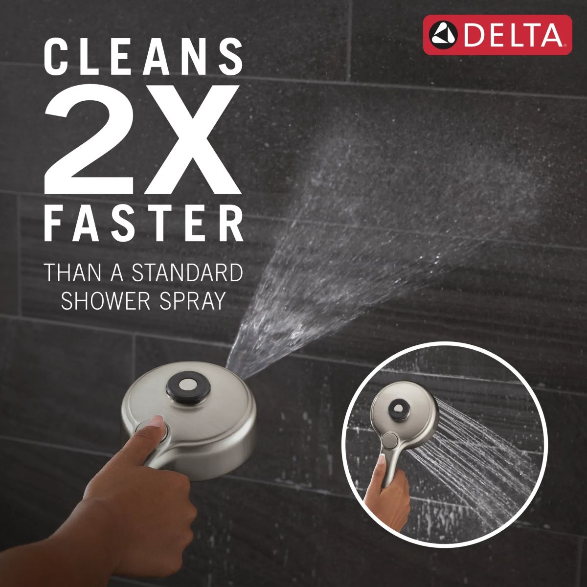 DELTA Universal Showering Components PivotPro 3-in-1 Combination Shower with TouchClean Spray Face — Spotshield Brushed Nickel