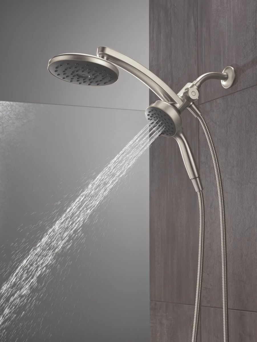 DELTA Universal Showering Components PivotPro 3-in-1 Combination Shower with TouchClean Spray Face — Spotshield Brushed Nickel