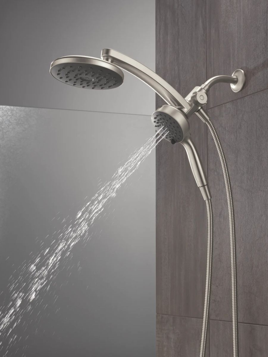 DELTA Universal Showering Components PivotPro 3-in-1 Combination Shower with TouchClean Spray Face — Spotshield Brushed Nickel