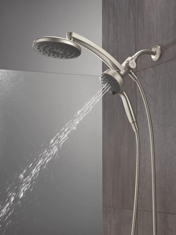 DELTA Universal Showering Components PivotPro 3-in-1 Combination Shower with TouchClean Spray Face — Spotshield Brushed Nickel