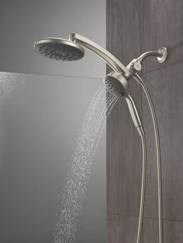 DELTA Universal Showering Components PivotPro 3-in-1 Combination Shower with TouchClean Spray Face — Spotshield Brushed Nickel