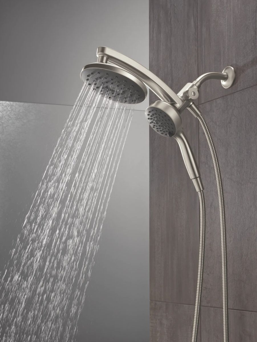 DELTA Universal Showering Components PivotPro 3-in-1 Combination Shower with TouchClean Spray Face — Spotshield Brushed Nickel