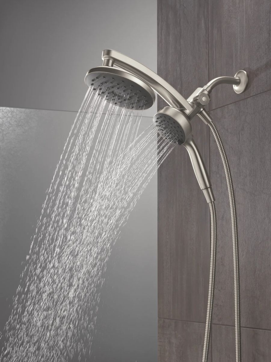 DELTA Universal Showering Components PivotPro 3-in-1 Combination Shower with TouchClean Spray Face — Spotshield Brushed Nickel