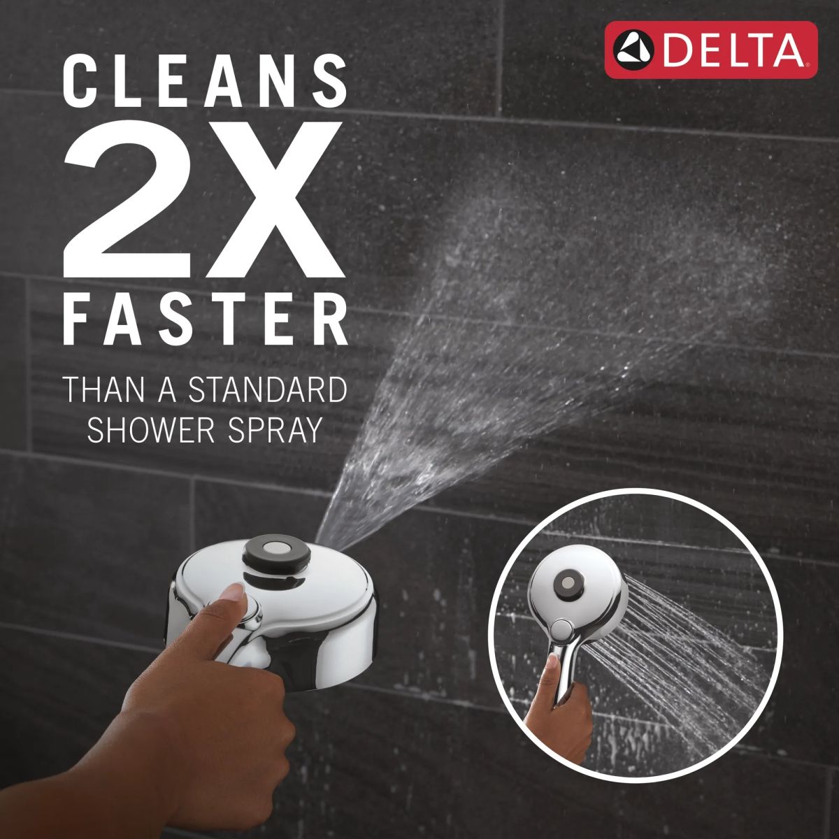 DELTA Universal Showering Components PivotPro 3-in-1 Combination Shower — Chrome