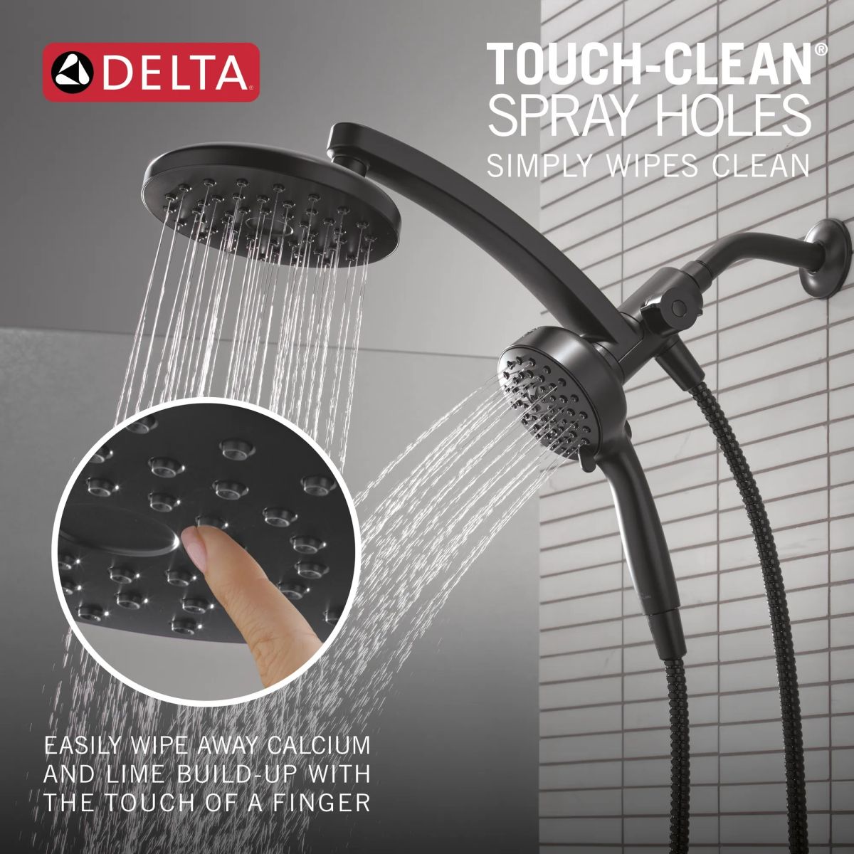 DELTA Universal Showering Components PivotPro 3-in-1 Combination Shower — Matte Black