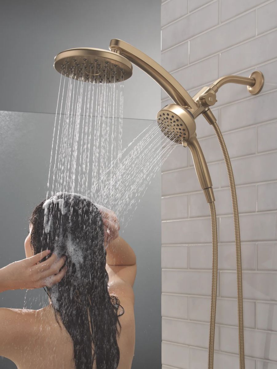 DELTA Universal Showering Components PivotPro 3-in-1 Combination Shower — Champagne Bronze