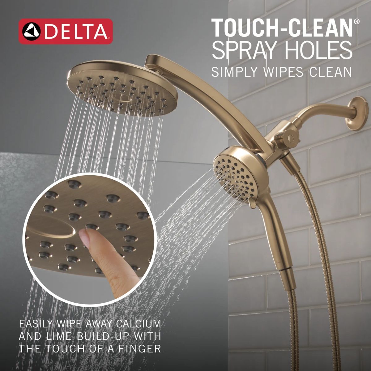 DELTA Universal Showering Components PivotPro 3-in-1 Combination Shower — Champagne Bronze