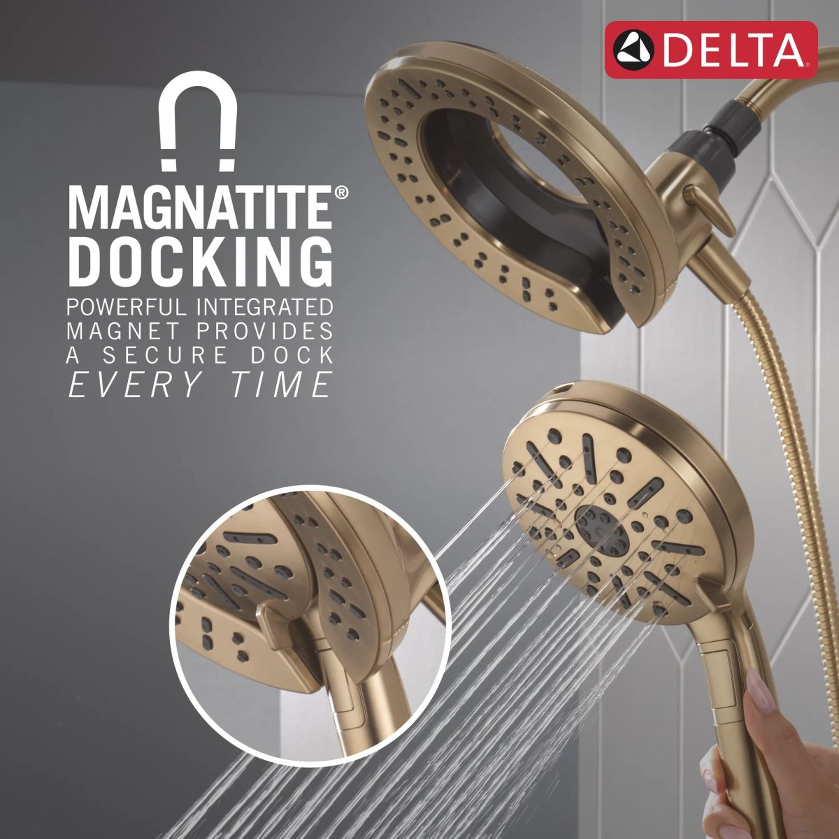 DELTA Universal Showering Components 6-Setting In2ition  with ProClean — Champagne Bronze