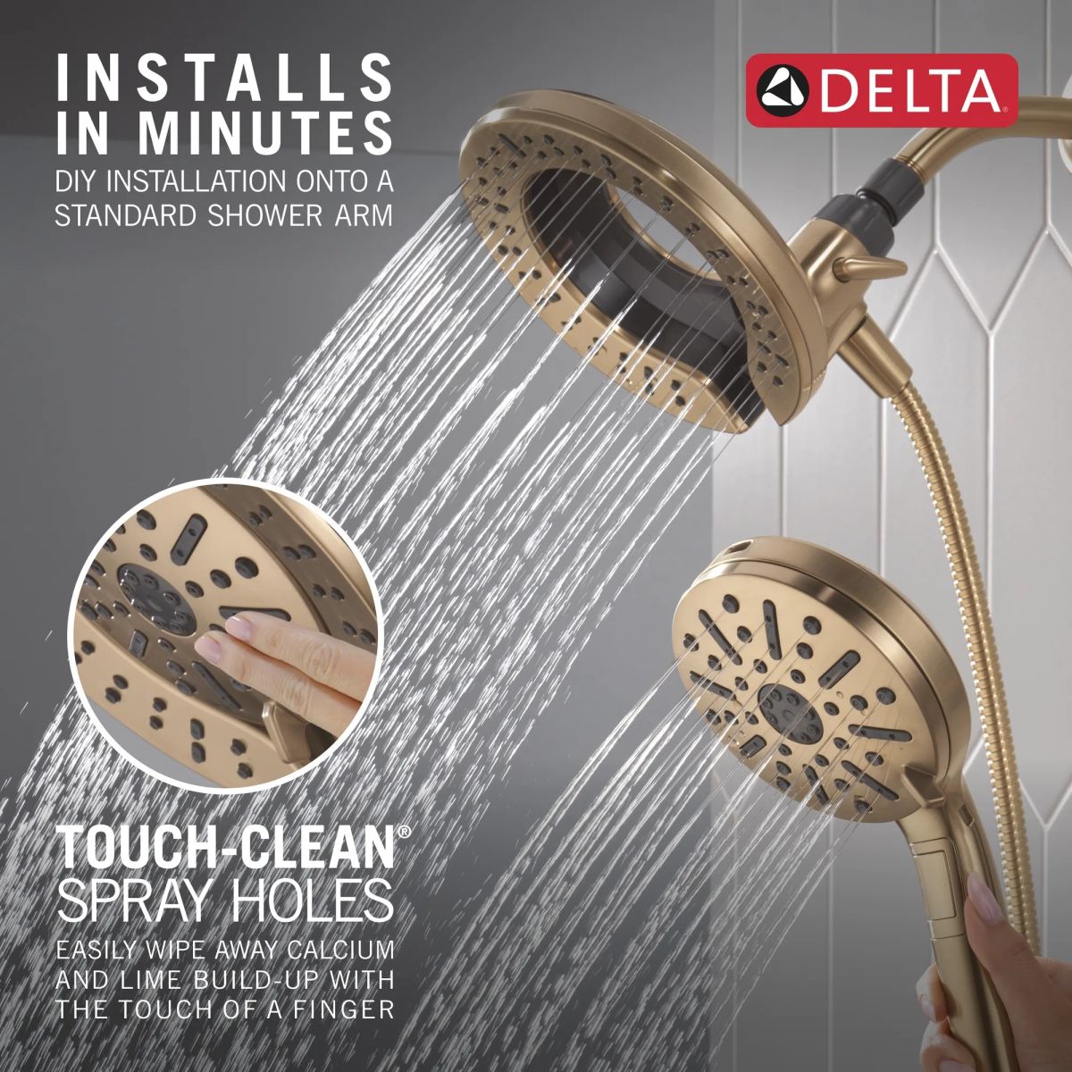 DELTA Universal Showering Components 6-Setting In2ition  with ProClean — Champagne Bronze