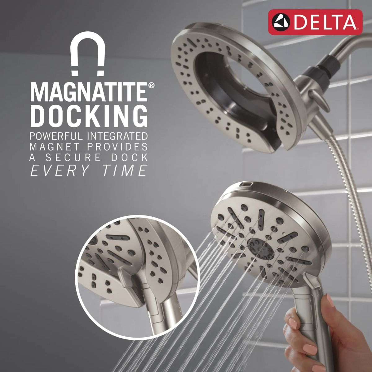 DELTA Universal Showering Components 6-Setting In2ition  with ProClean — Spotshield Brushed Nickel