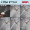DELTA Universal Showering Components 6-Setting In2ition  with ProClean — Spotshield Brushed Nickel
