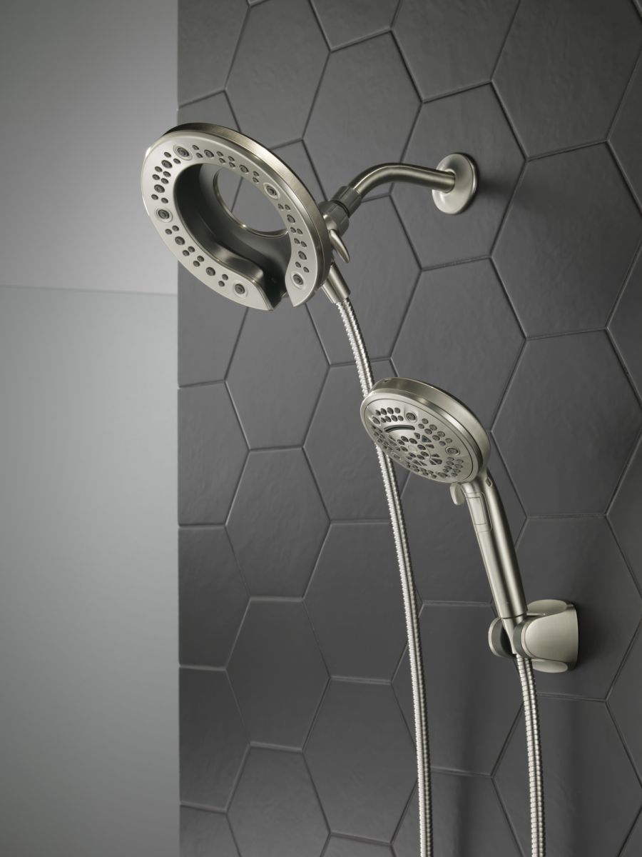 DELTA Universal Showering Components In2ition 7-Setting Two-in-One Shower — Spotshield Brushed Nickel