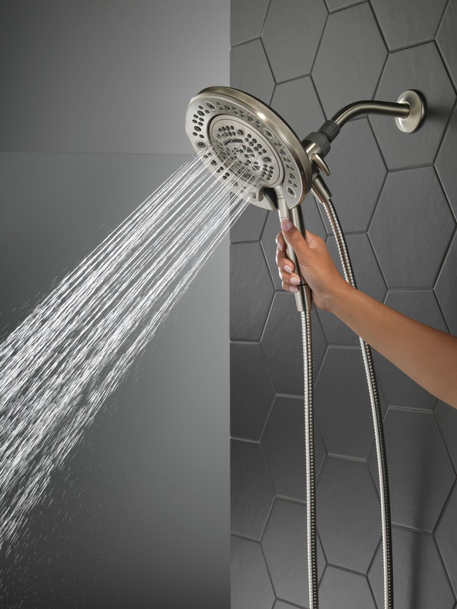 DELTA Universal Showering Components In2ition 7-Setting Two-in-One Shower — Spotshield Brushed Nickel