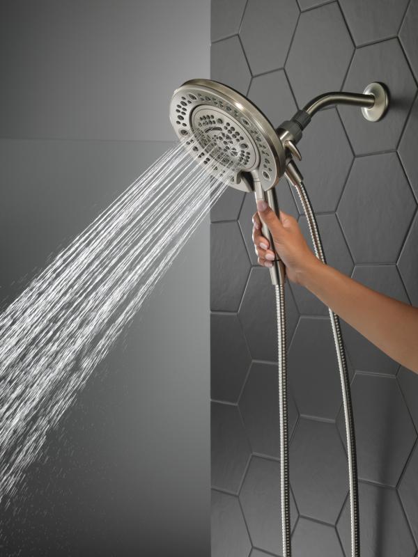 DELTA Universal Showering Components In2ition 7-Setting Two-in-One Shower — Spotshield Brushed Nickel