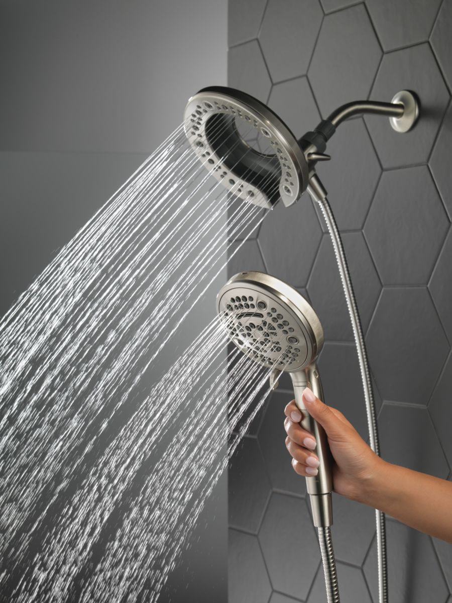 DELTA Universal Showering Components In2ition 7-Setting Two-in-One Shower — Spotshield Brushed Nickel
