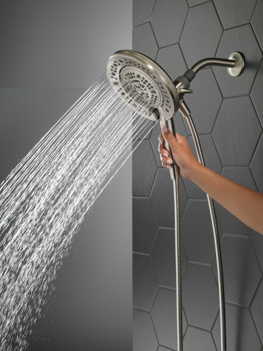 DELTA Universal Showering Components In2ition 7-Setting Two-in-One Shower — Satin Nickel