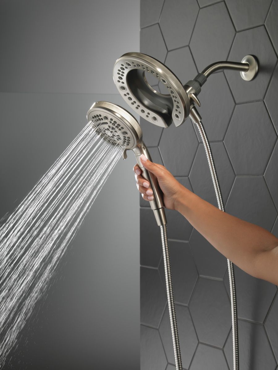 DELTA Universal Showering Components In2ition 7-Setting Two-in-One Shower — Satin Nickel