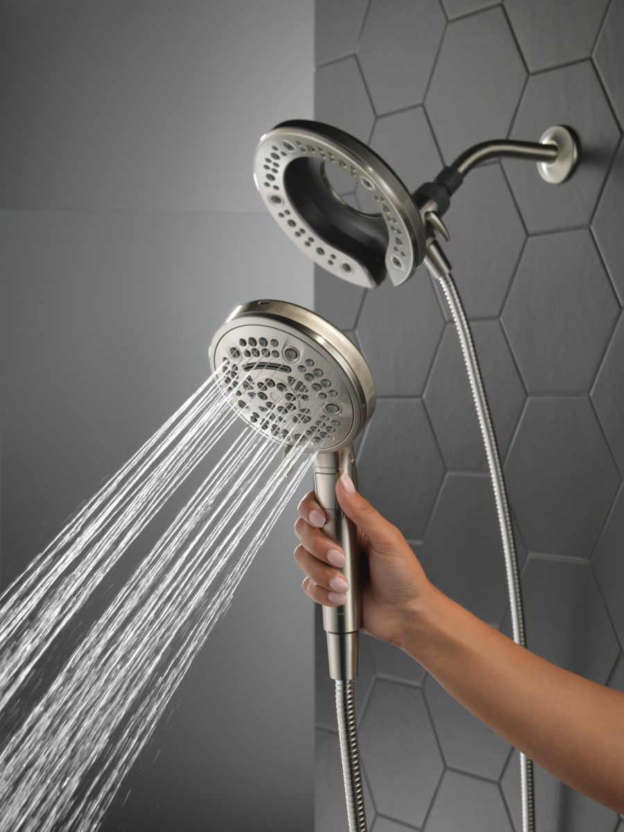 DELTA Universal Showering Components In2ition 7-Setting Two-in-One Shower — Satin Nickel