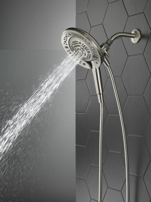 DELTA Universal Showering Components In2ition 7-Setting Two-in-One Shower — Satin Nickel