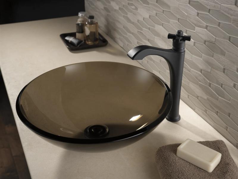 DELTA Dorval Single Handle Vessel Bathroom Faucet — Matte Black