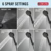 DELTA Universal Showering Components 6-Setting Hand Shower with Cleaning Spray — Matte Black