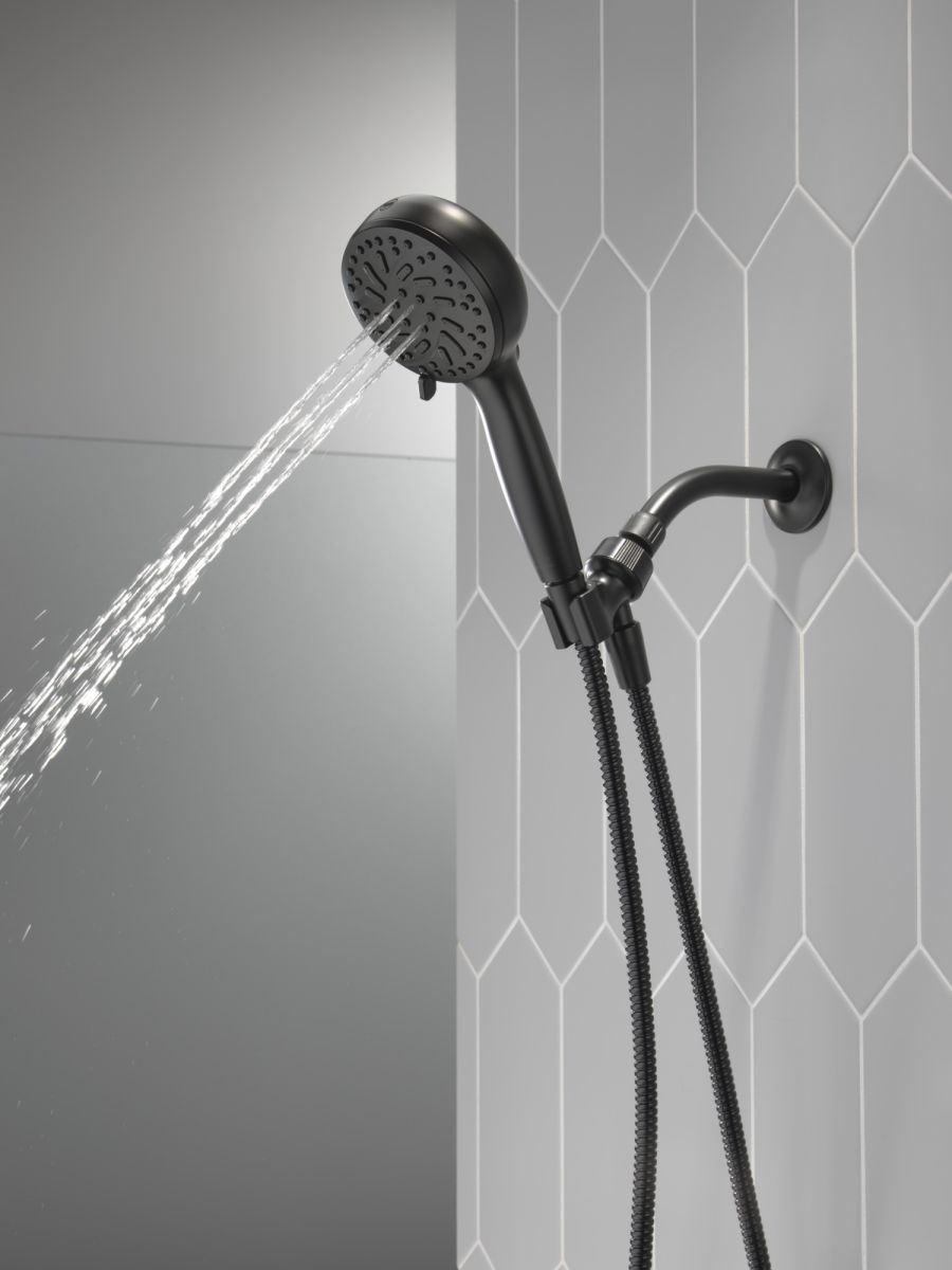 DELTA Universal Showering Components 6-Setting Hand Shower with Cleaning Spray — Matte Black