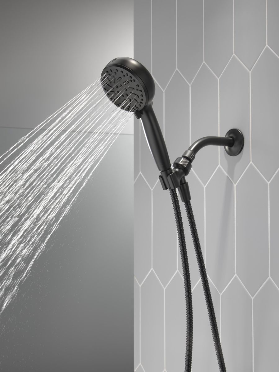 DELTA Universal Showering Components 6-Setting Hand Shower with Cleaning Spray — Matte Black
