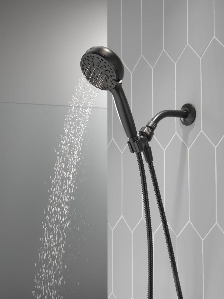 DELTA Universal Showering Components 6-Setting Hand Shower with Cleaning Spray — Matte Black