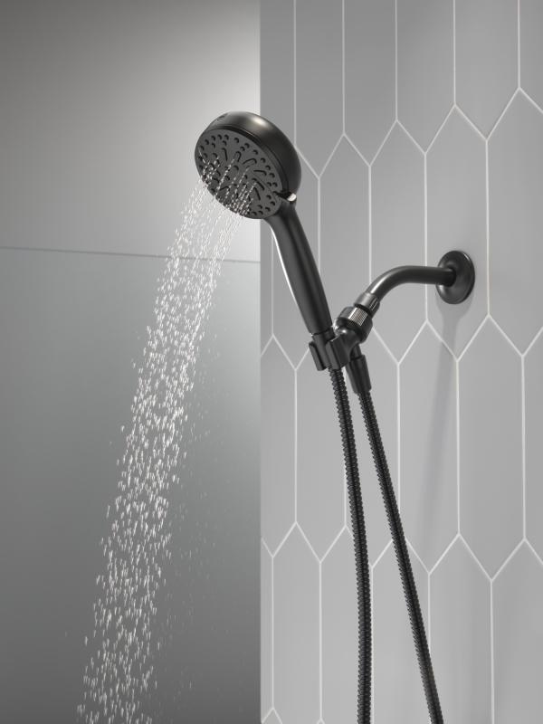 DELTA Universal Showering Components 6-Setting Hand Shower with Cleaning Spray — Matte Black