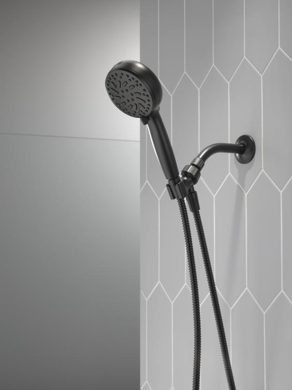 DELTA Universal Showering Components 6-Setting Hand Shower with Cleaning Spray — Matte Black