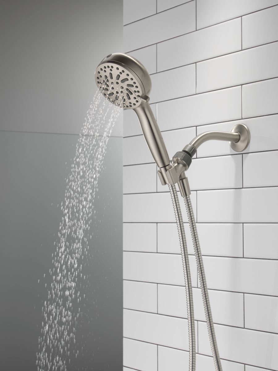 DELTA Universal Showering Components 6-Setting Hand Shower with Cleaning Spray — Spotshield Brushed Nickel