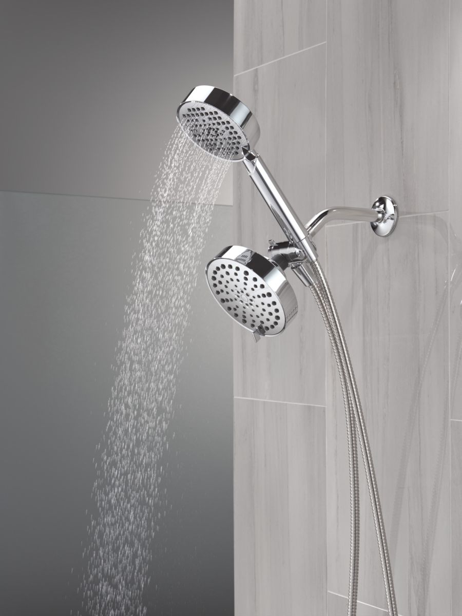 DELTA Universal Showering Components 5-Setting Two-in-One Combination Shower with Additional Mount — Chrome