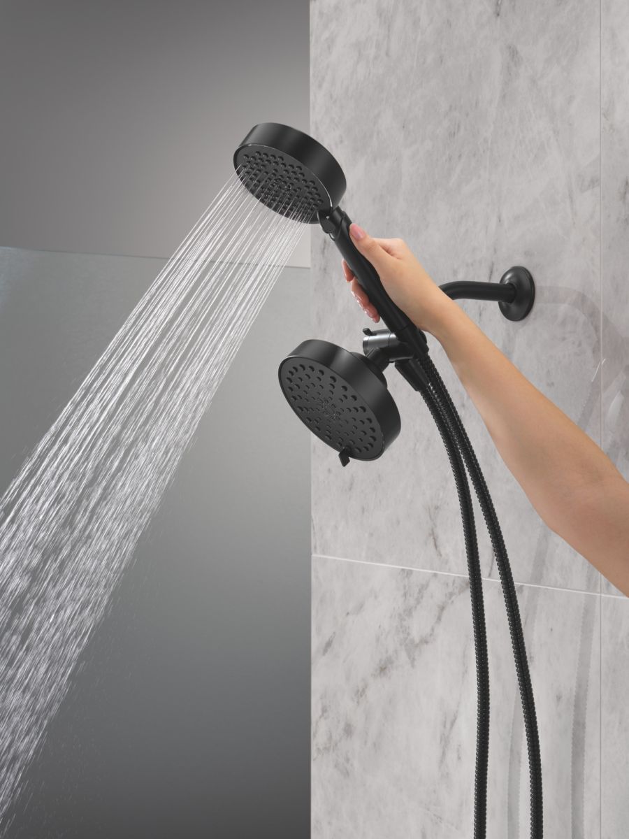 DELTA Universal Showering Components 5-Setting Two-in-One Combination Shower with Additional Mount — Matte Black