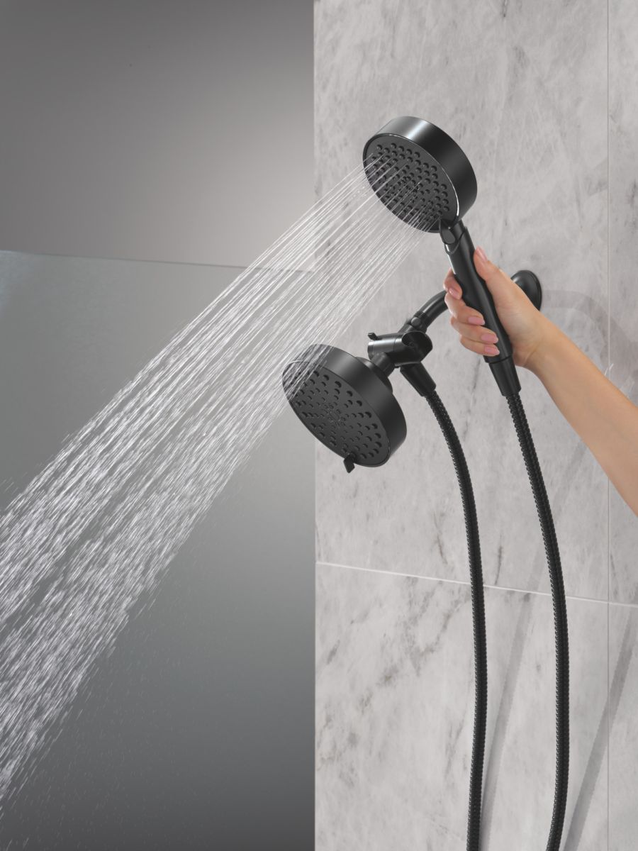 DELTA Universal Showering Components 5-Setting Two-in-One Combination Shower with Additional Mount — Matte Black