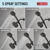 DELTA Universal Showering Components 5-Setting Two-in-One Combination Shower with Additional Mount — Matte Black