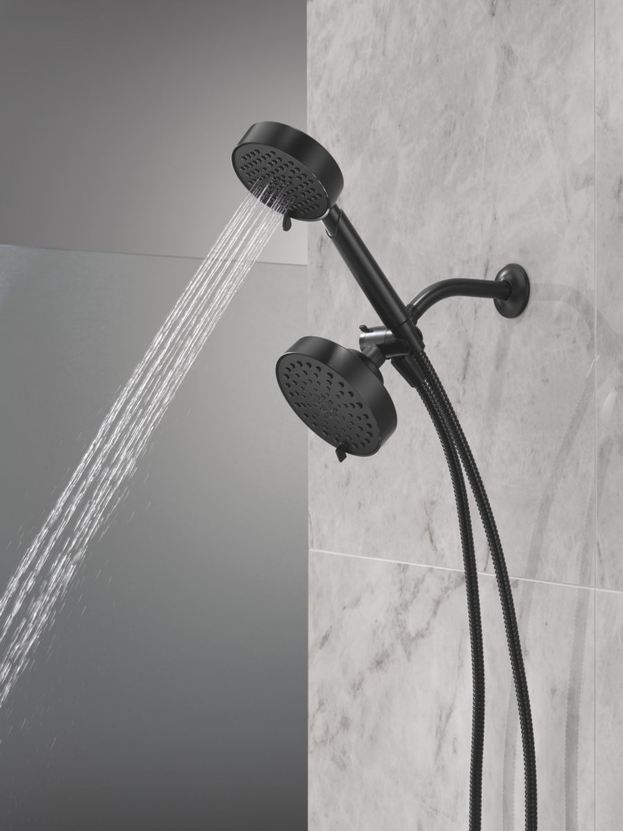 DELTA Universal Showering Components 5-Setting Two-in-One Combination Shower with Additional Mount — Matte Black