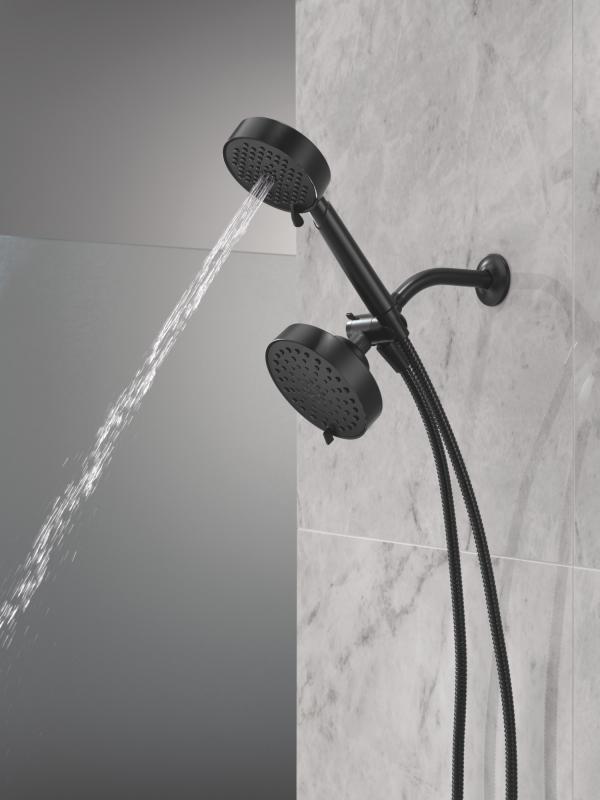 DELTA Universal Showering Components 5-Setting Two-in-One Combination Shower with Additional Mount — Matte Black
