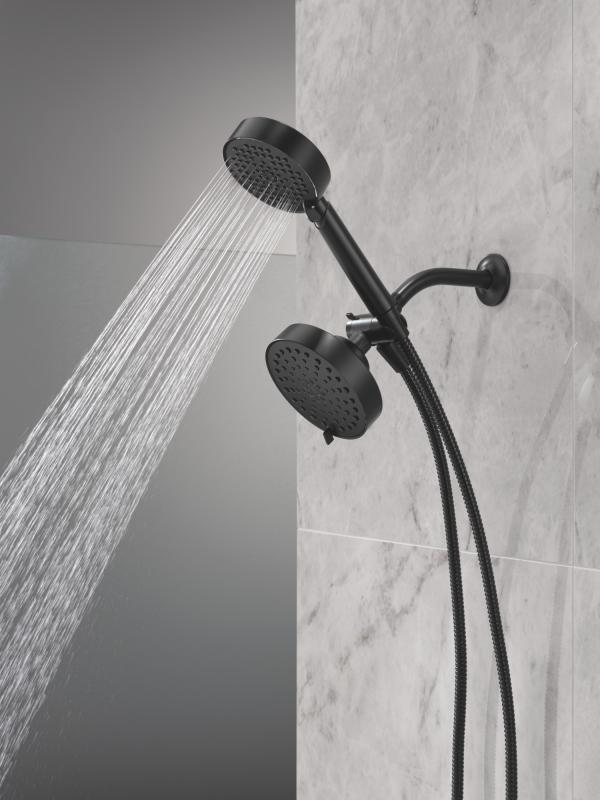 DELTA Universal Showering Components 5-Setting Two-in-One Combination Shower with Additional Mount — Matte Black