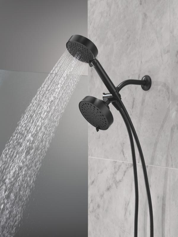 DELTA Universal Showering Components 5-Setting Two-in-One Combination Shower with Additional Mount — Matte Black