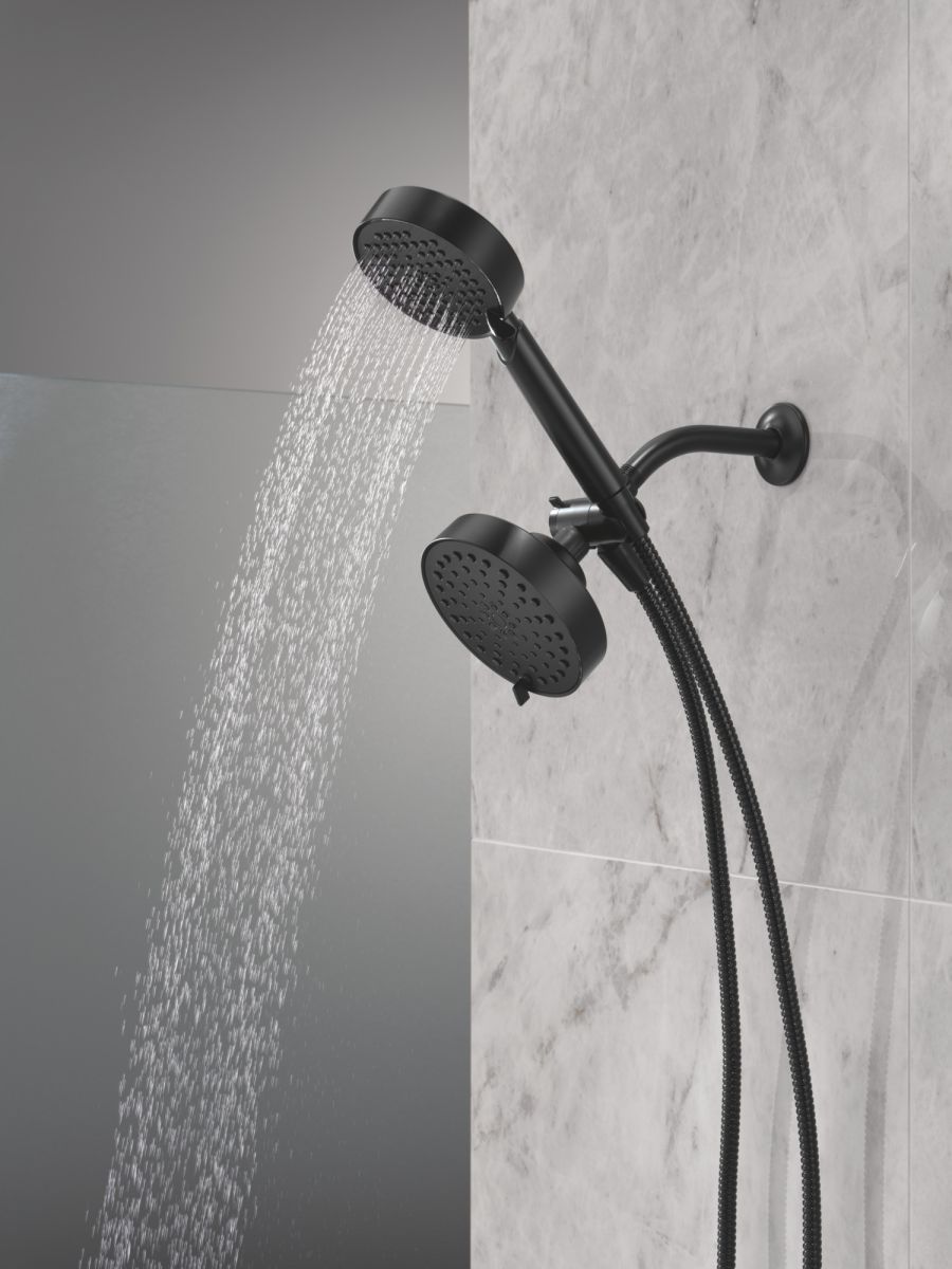 DELTA Universal Showering Components 5-Setting Two-in-One Combination Shower with Additional Mount — Matte Black
