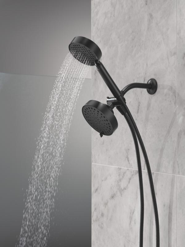 DELTA Universal Showering Components 5-Setting Two-in-One Combination Shower with Additional Mount — Matte Black